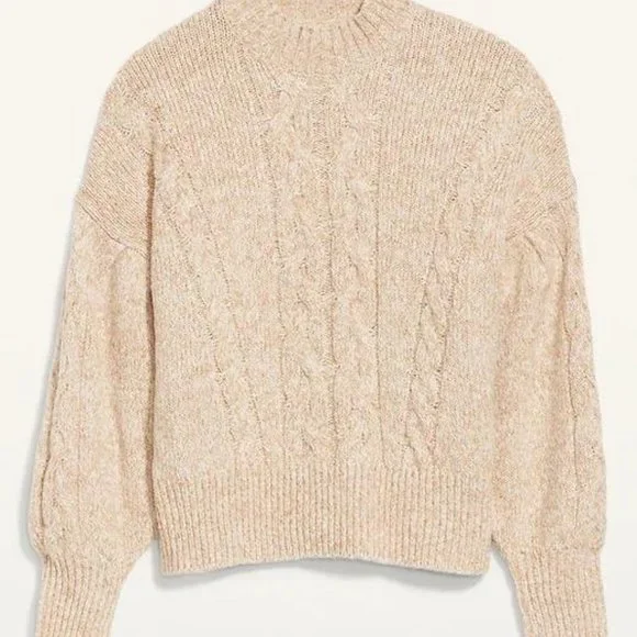 Old Navy Mock-Neck Heathered Cable-Knit Sweater for Women New - Picture 5 of 8